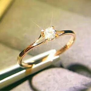 Radiant Gold Solitaire Ring